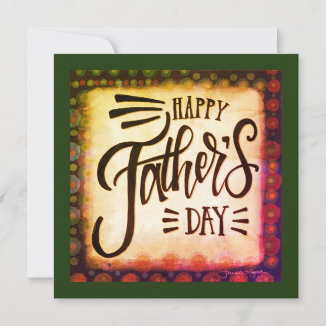 Happy Father’s Day square Inspirivity modern Note Card (Front)