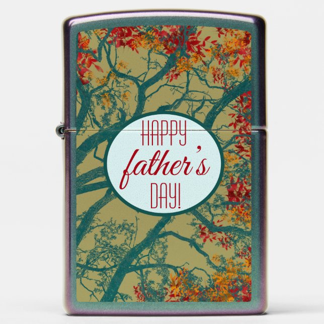Happy Father’s Day Tree Canopy Nature Scene Zippo Lighter (Front)