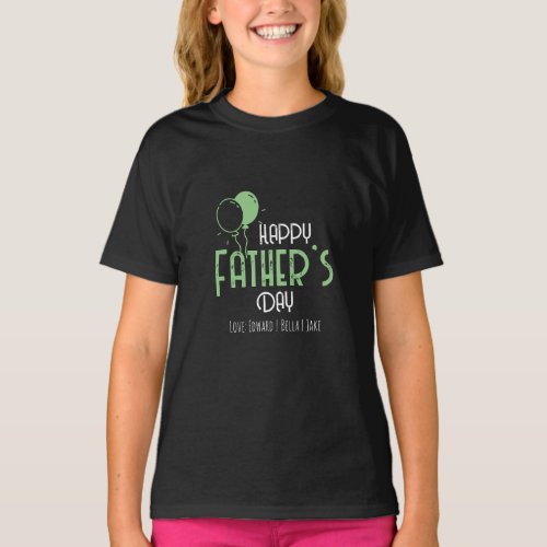 Happy Fathers Day with Light Green Balloons T_Shirt