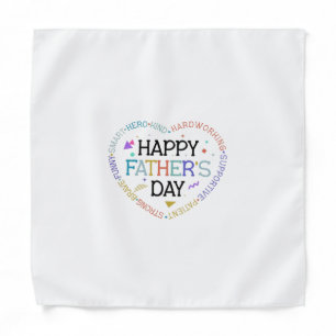 Happy Father’s Day Word Cloud Heart Design Bandana