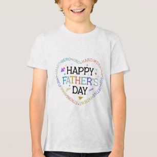 Happy Father’s Day Word Cloud Heart Design Tri-Blend Shirt