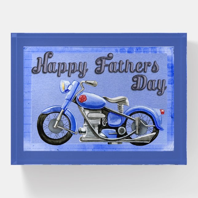Happy Father's Dad Motorcycle Paperweight (Front)
