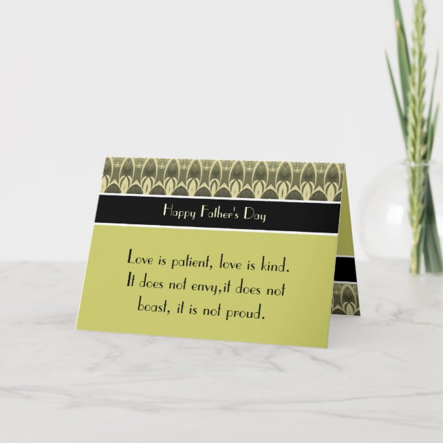 Happy Father's Day 1 Corinthians 13 Love Scripture Card (Front)