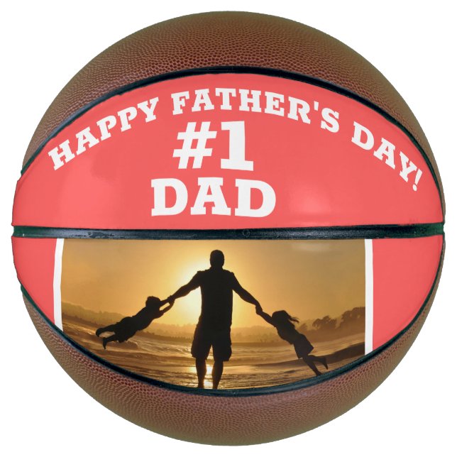 Happy Father's Day #1 Dad Add Photo Basketball (Front)