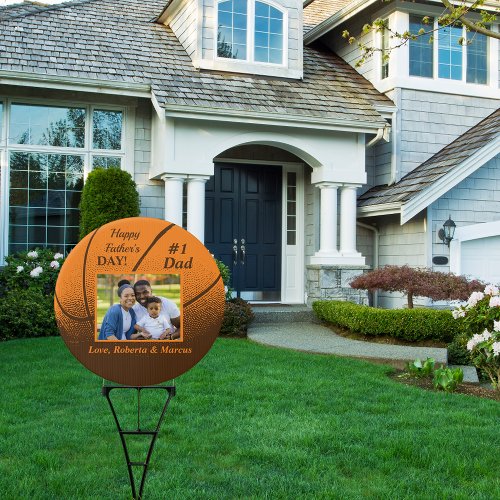 Happy Fathers Day 1 Dad Basketball Yard Sign