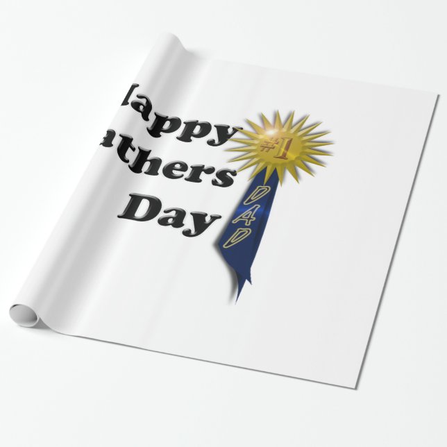 Happy Father's Day - #1 Dad Wrapping Paper (Unrolled)