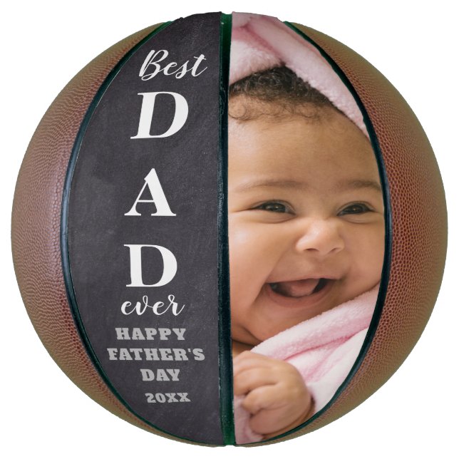 Happy Father's Day 2020 Best Dad Ever Photo Basketball (Vertical)