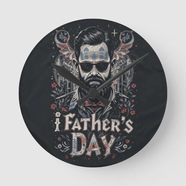 Happy father's day 2025 round clock (Front)