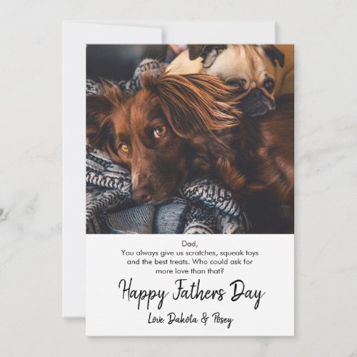 Happy Fathers Day 2 Dog Photo Holiday Card