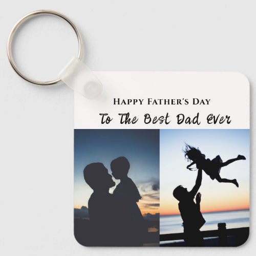 Happy Fathers Day 3 Photos Collage  Fathers Day Keychain