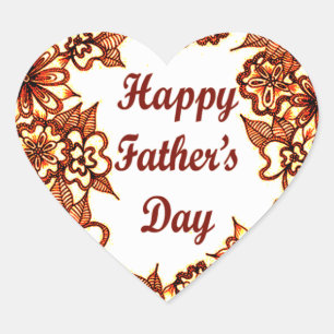 Happy Father's Day 5 Heart Sticker