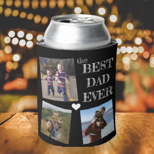 Happy Fathers Day 5 photo collage Can Cooler