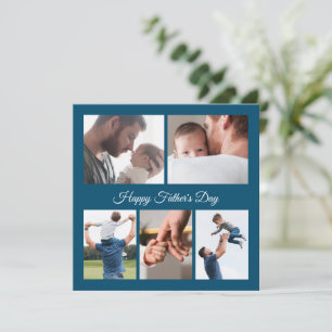 Happy Fathers Day 5 Photo Collage Invitation