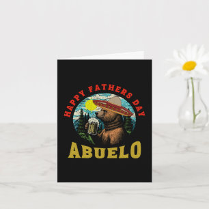 Happy Father's Day Abuelo Beer Mug Bear Sombrero Card