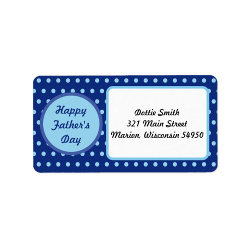 Happy Fathers Day Address Labels Navy  Blue