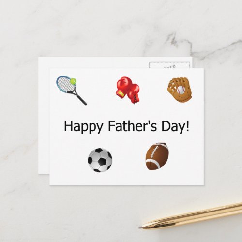 Happy Fathers Day All Around Greatest Sports Dad Postcard