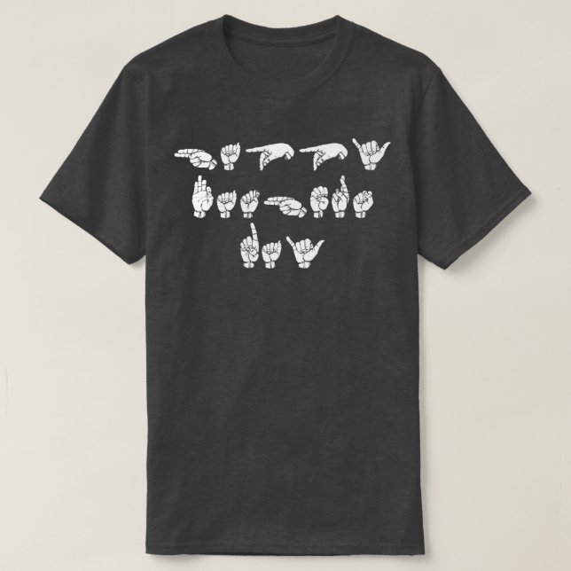 Happy Fathers Day ASL Sign Language Shirt for men (Design Front)