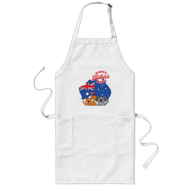 Happy Father's Day Australia Long Apron (Front)