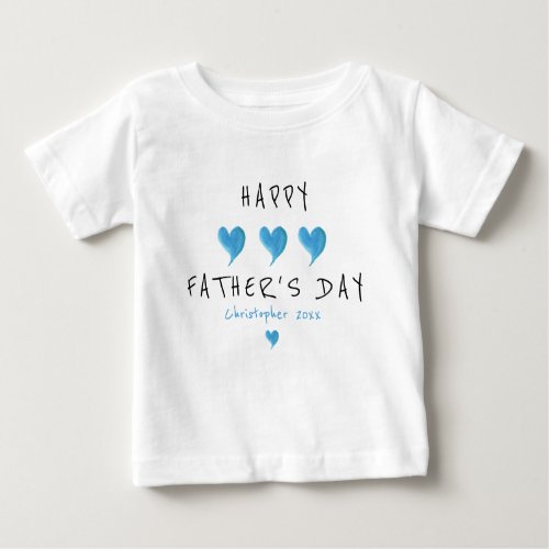 Happy Fathers Day Baby Boy Hearts Baby T_Shirt