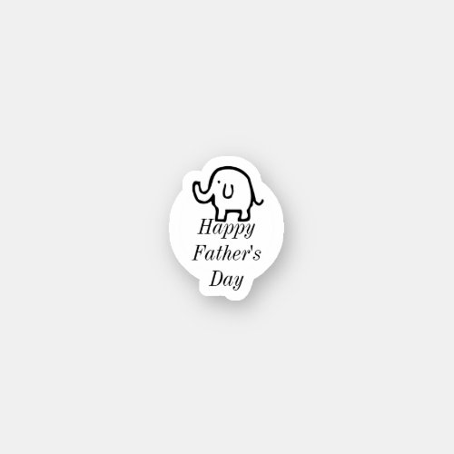 Happy Fathers Day Baby Elephant Cute Simple Custom Sticker