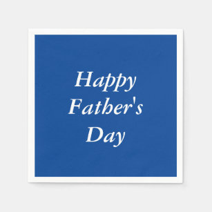 Happy Father's Day Barbecue Simple Blue Napkins