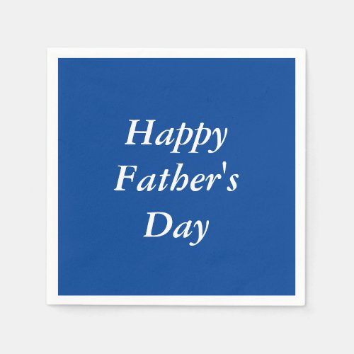 Happy Fathers Day Barbecue Simple Blue Napkins