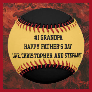 Happy Father's Day Baseball, #1 Grandpa, Names Baseball