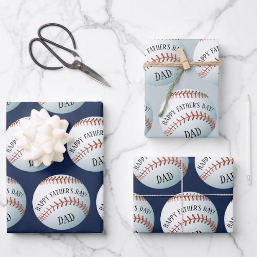 Happy Fathers Day Baseball Baller Wrapping Paper Sheets