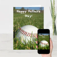 HAPPY FATHERS DAY Cartoon Baseball Pitcher 5x7 Greeting Card Art #FD7656