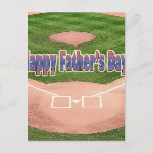 Happy Fathers Day Baseball Postcard (Front)