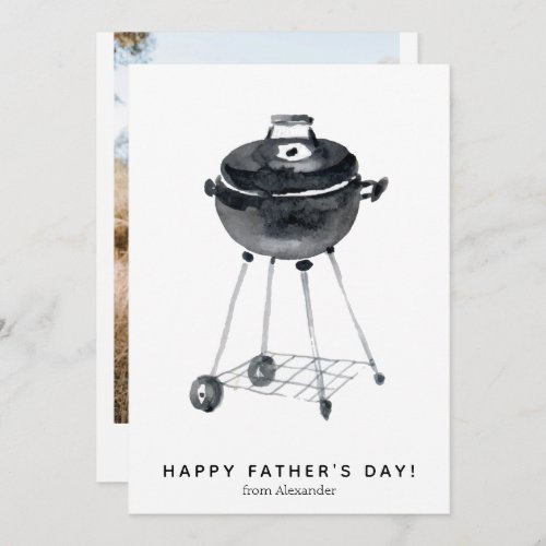 Happy Fathers Day BBQ Grill Photo  Holiday Card
