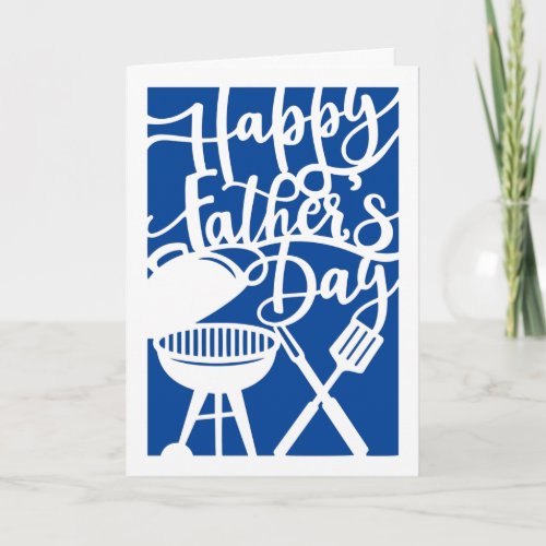 Happy Fathers Day BBQ Paper Cut Out Greeting Card