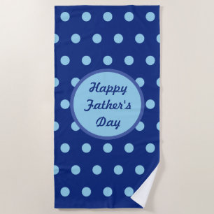 Happy Father's Day Beach Towel (Navy & Soft Blue)