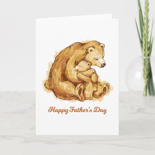 Happy Fathers Day Bears Card