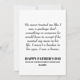Happy Father's Day: Being Patient with Mom Card
