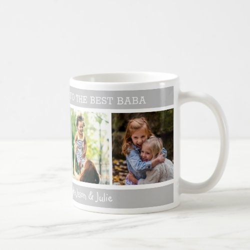 Happy Fathers Day  Best Baba 4 Photo Collage   Coffee Mug