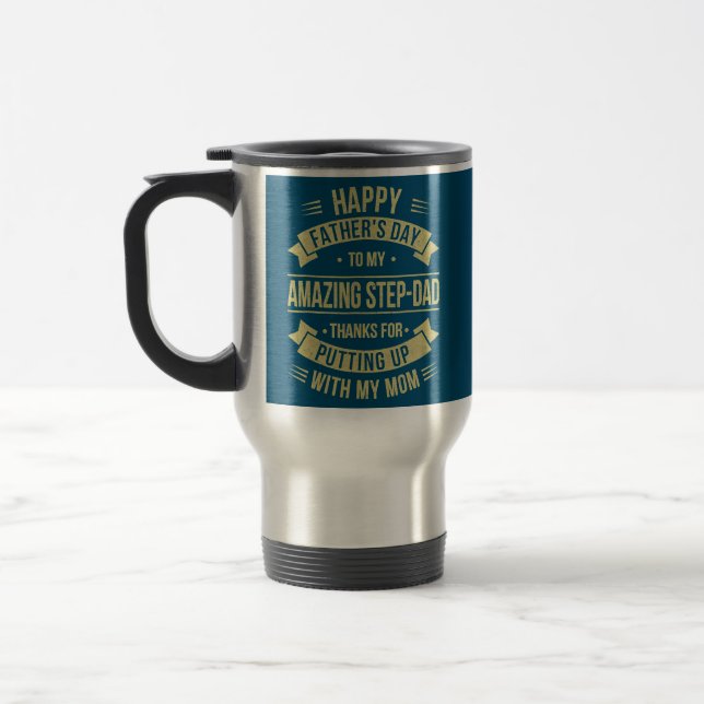 Happy Father's Day Best Bonus Dad Ever For Travel Mug (Left)