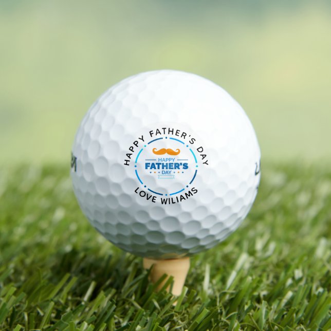 Happy Father's Day Best Dad By Par Personalized Go Golf Balls (Insitu Tee)