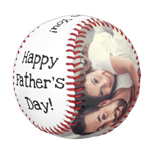 Happy Fathers Day Best Dad Ever 2 Photo White  Baseball