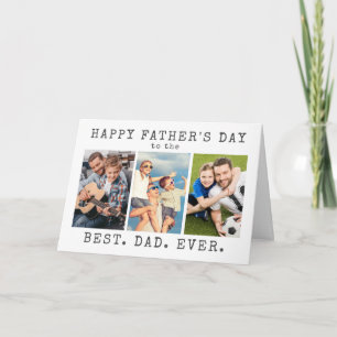 Happy Fathers Day BEST DAD EVER 3 Photos Card