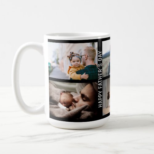 Happy Fathers day best dad ever 6 photo collage  Coffee Mug