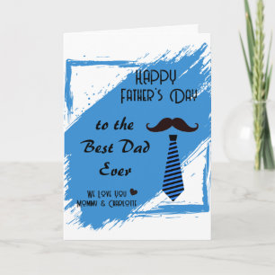 Happy Father's Day Best Dad Ever Mustache Tie Card
