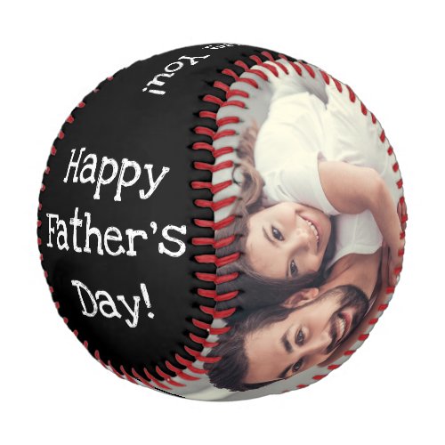 Happy Fathers Day Best Dad Ever Photo Black Baseball