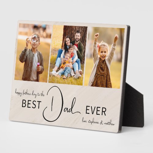 Happy Fathers Day Best Dad Ever Photo Collage Plaque