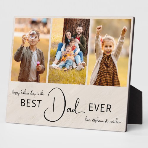 Happy Fathers Day Best Dad Ever Photo Collage Plaque