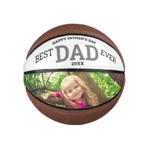 Happy Father's Day Best Dad Ever Photo Mini Basketball