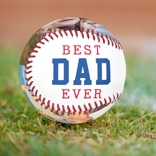 Happy Fathers Day BEST DAD EVER Two Photo Baseball