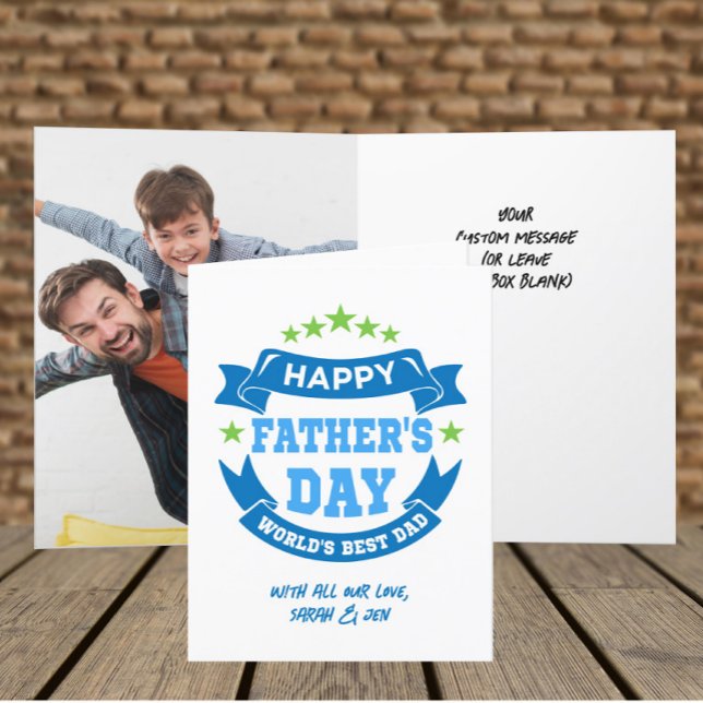 Happy Father's Day Best Dad | Personalized Photo  Holiday Card (Creator Uploaded)