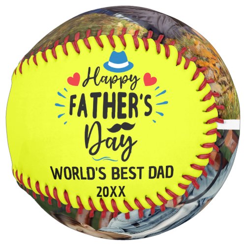 Happy Fathers Day Best Dad  Personalized Photos Softball