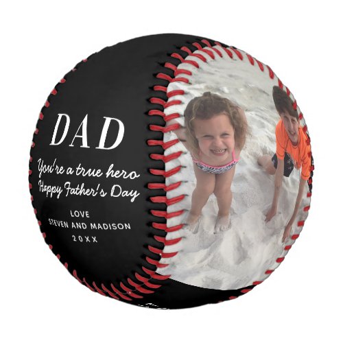Happy Fathers Day Best Dad Photo Personalized Baseball